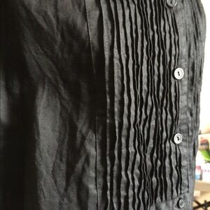 Allison Taylor Tunic Top Women Size M Black All Linen Sleeveless
